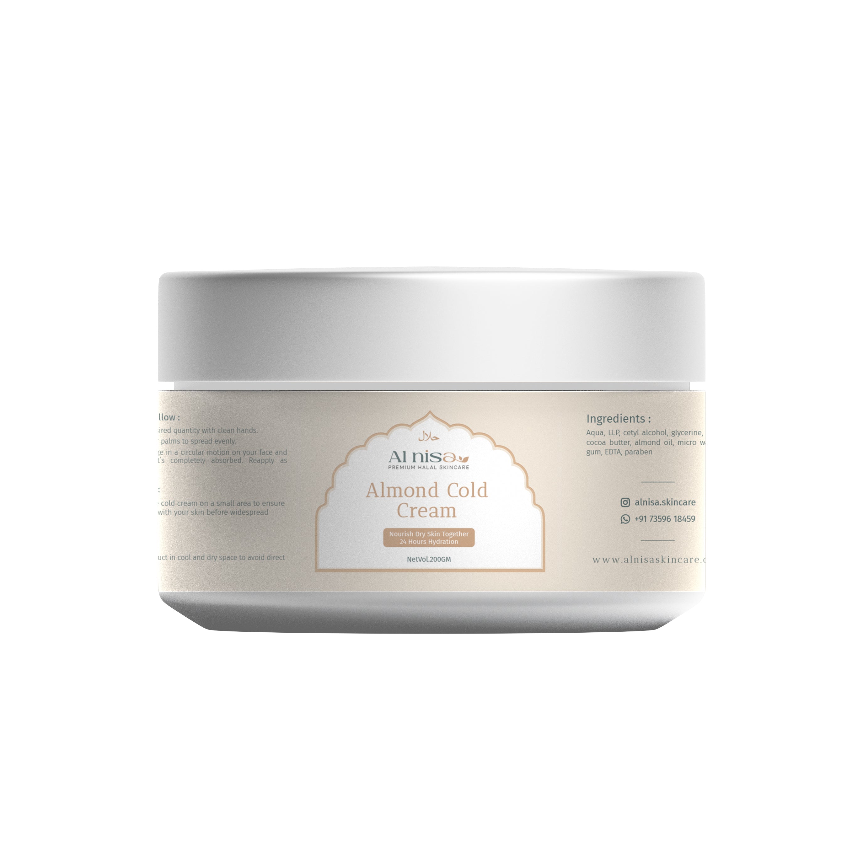 Almond Body Cold Cream For Dry Skin, 24 Hour Hydration