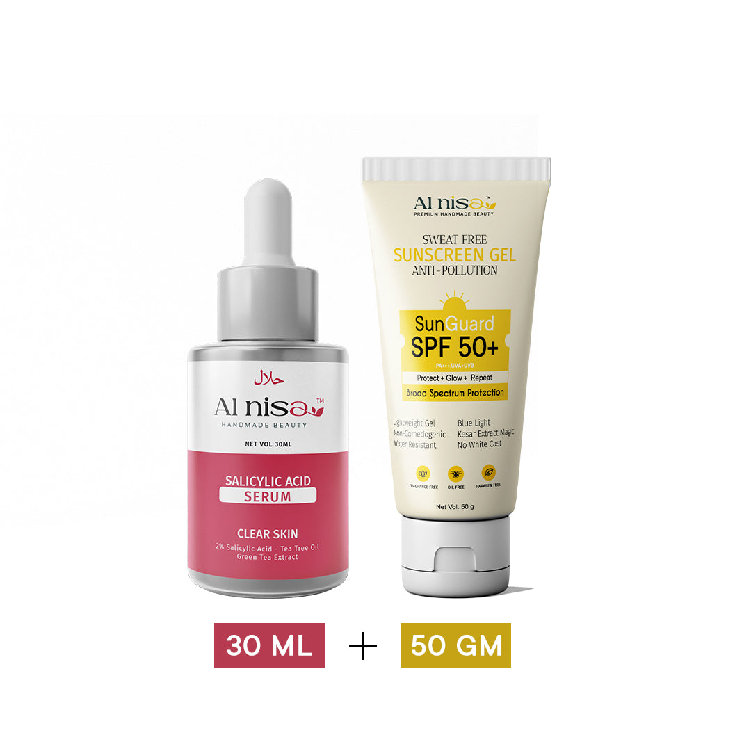 Pimple Face Serum & De-tanning Sunscreen Gel 50gm Combo
