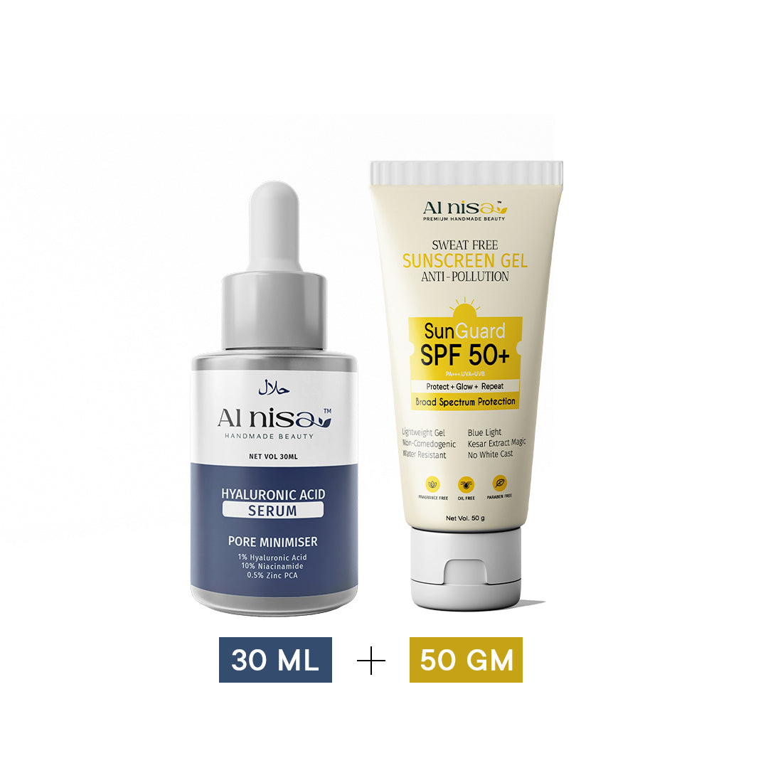 Hydration Face Serum & De-tanning Sunscreen Gel 50gm Combo