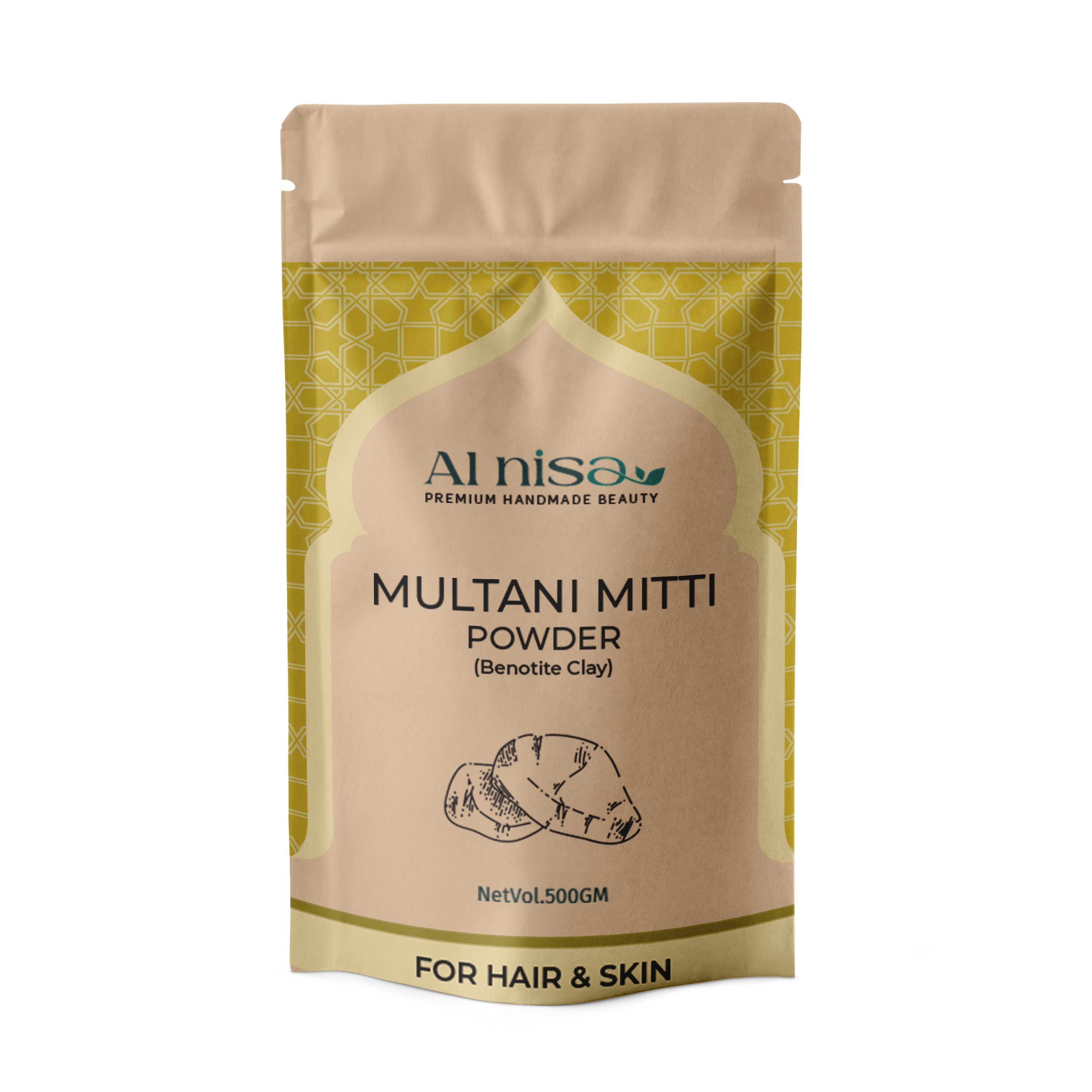 Multani Mitti (Benotite Clay) For Face & Hair Pack Powder