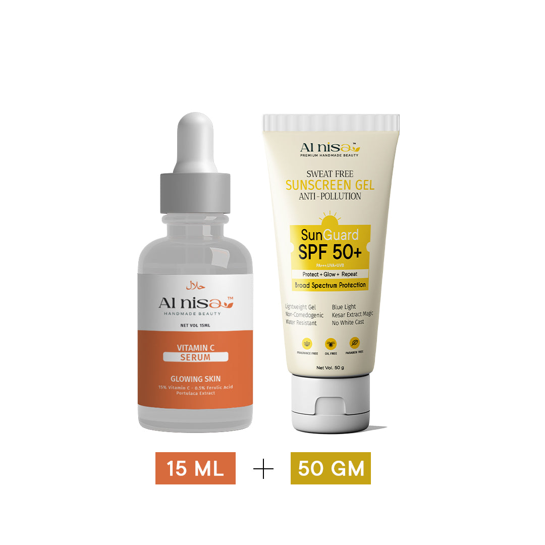 Pigmentation Face Serum & De-tanning Sunscreen Gel 50gm Combo