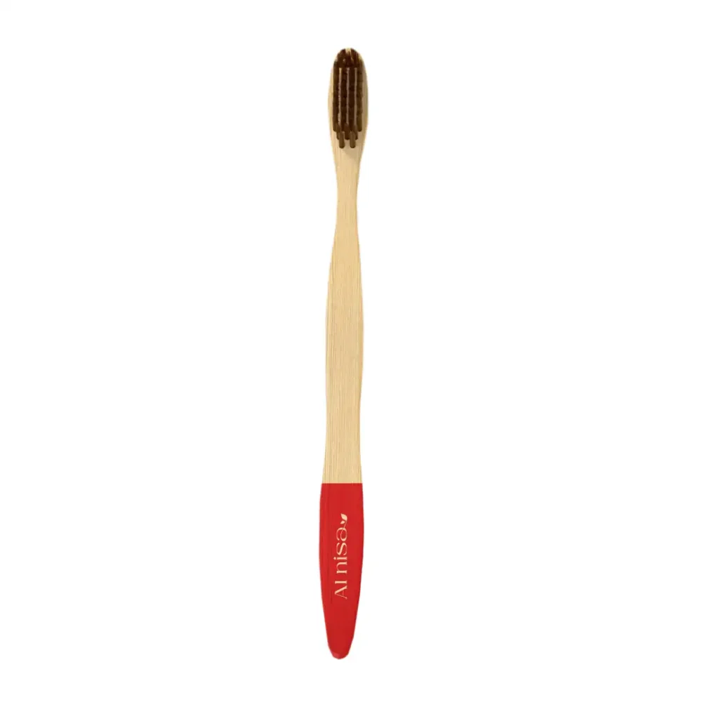 bamboo toothbrush red